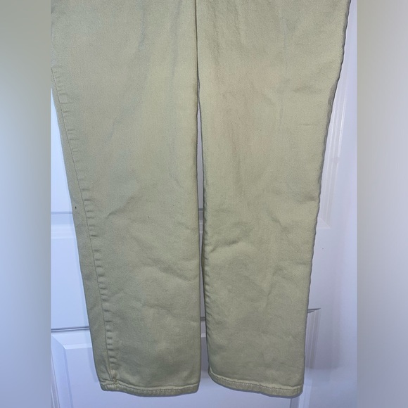 Gloria Vanderbilt Cotton Spandex Amanda Yellow Splashy Logo Pockets Pants Sz 12 - Picture 7 of 15